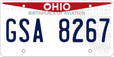 OH license plate GSA8267