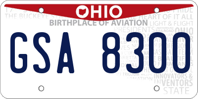 OH license plate GSA8300