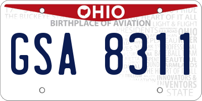 OH license plate GSA8311