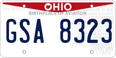 OH license plate GSA8323