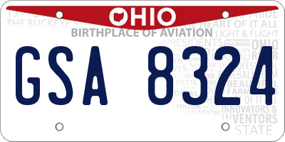 OH license plate GSA8324