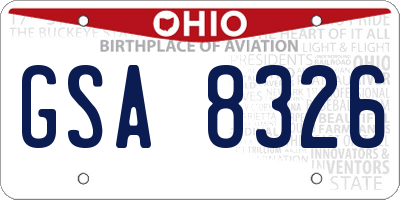 OH license plate GSA8326