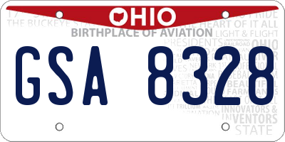 OH license plate GSA8328