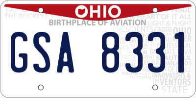 OH license plate GSA8331