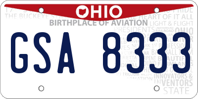 OH license plate GSA8333