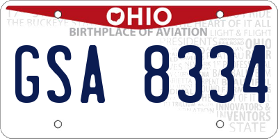 OH license plate GSA8334