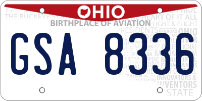 OH license plate GSA8336