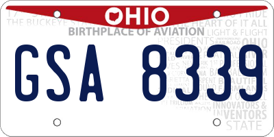 OH license plate GSA8339