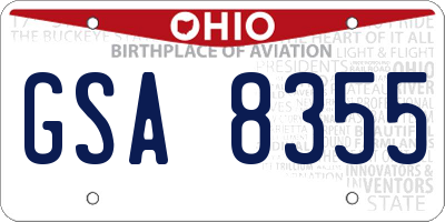 OH license plate GSA8355