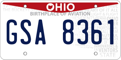 OH license plate GSA8361