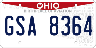 OH license plate GSA8364