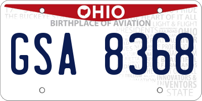 OH license plate GSA8368