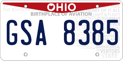 OH license plate GSA8385