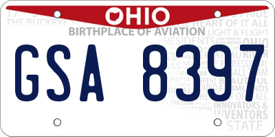 OH license plate GSA8397
