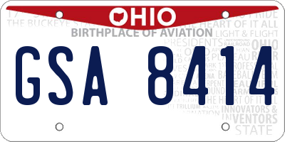 OH license plate GSA8414