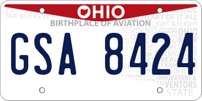 OH license plate GSA8424