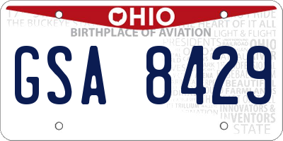 OH license plate GSA8429