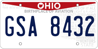 OH license plate GSA8432