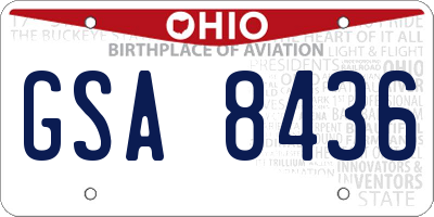 OH license plate GSA8436