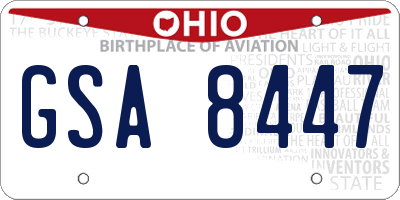 OH license plate GSA8447
