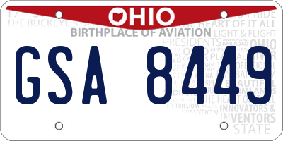 OH license plate GSA8449