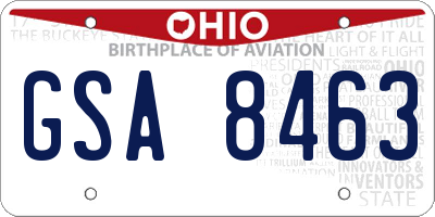 OH license plate GSA8463