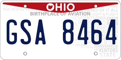 OH license plate GSA8464