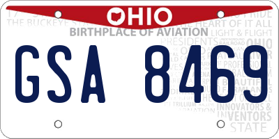 OH license plate GSA8469