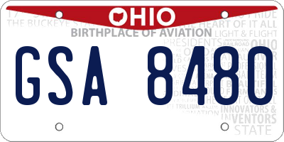 OH license plate GSA8480