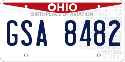 OH license plate GSA8482