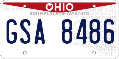 OH license plate GSA8486