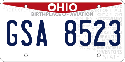 OH license plate GSA8523