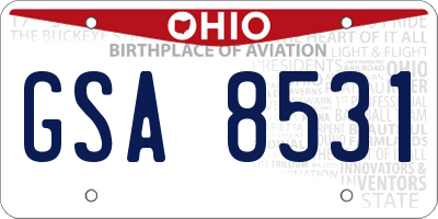 OH license plate GSA8531