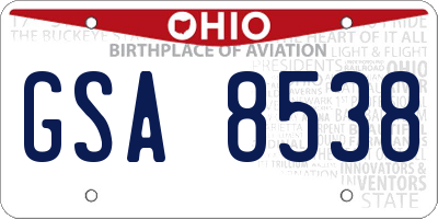 OH license plate GSA8538