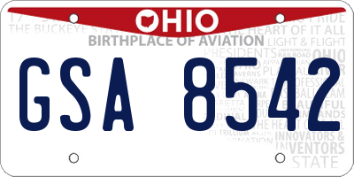 OH license plate GSA8542