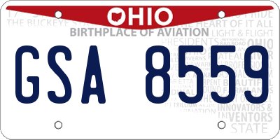 OH license plate GSA8559