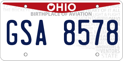 OH license plate GSA8578