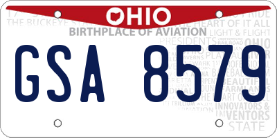 OH license plate GSA8579