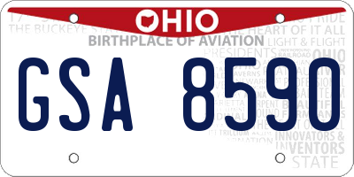 OH license plate GSA8590