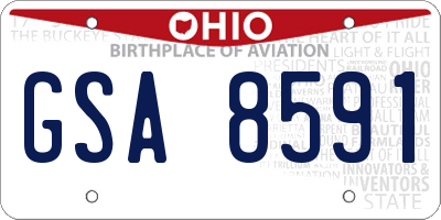 OH license plate GSA8591