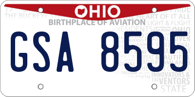 OH license plate GSA8595