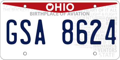 OH license plate GSA8624