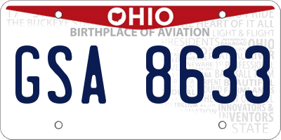 OH license plate GSA8633