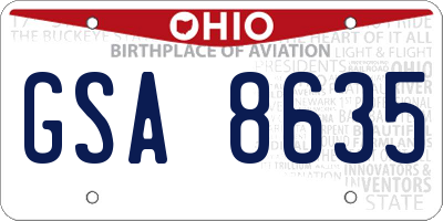 OH license plate GSA8635
