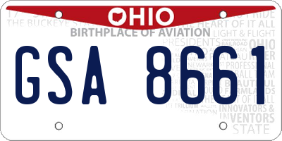 OH license plate GSA8661