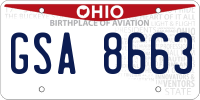 OH license plate GSA8663