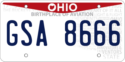 OH license plate GSA8666