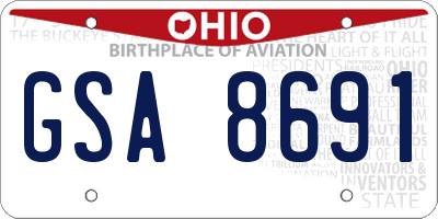 OH license plate GSA8691