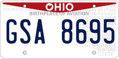 OH license plate GSA8695
