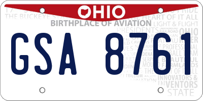 OH license plate GSA8761